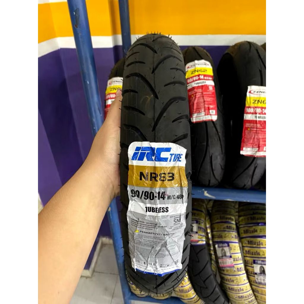 PROMO BAN LUAR MURAH MEREK IRC TUBLES UKURAN 80/90-14 BUAT MOTOR HONDA DEPAN MATIC BEAT,BEAT FI,BEAT