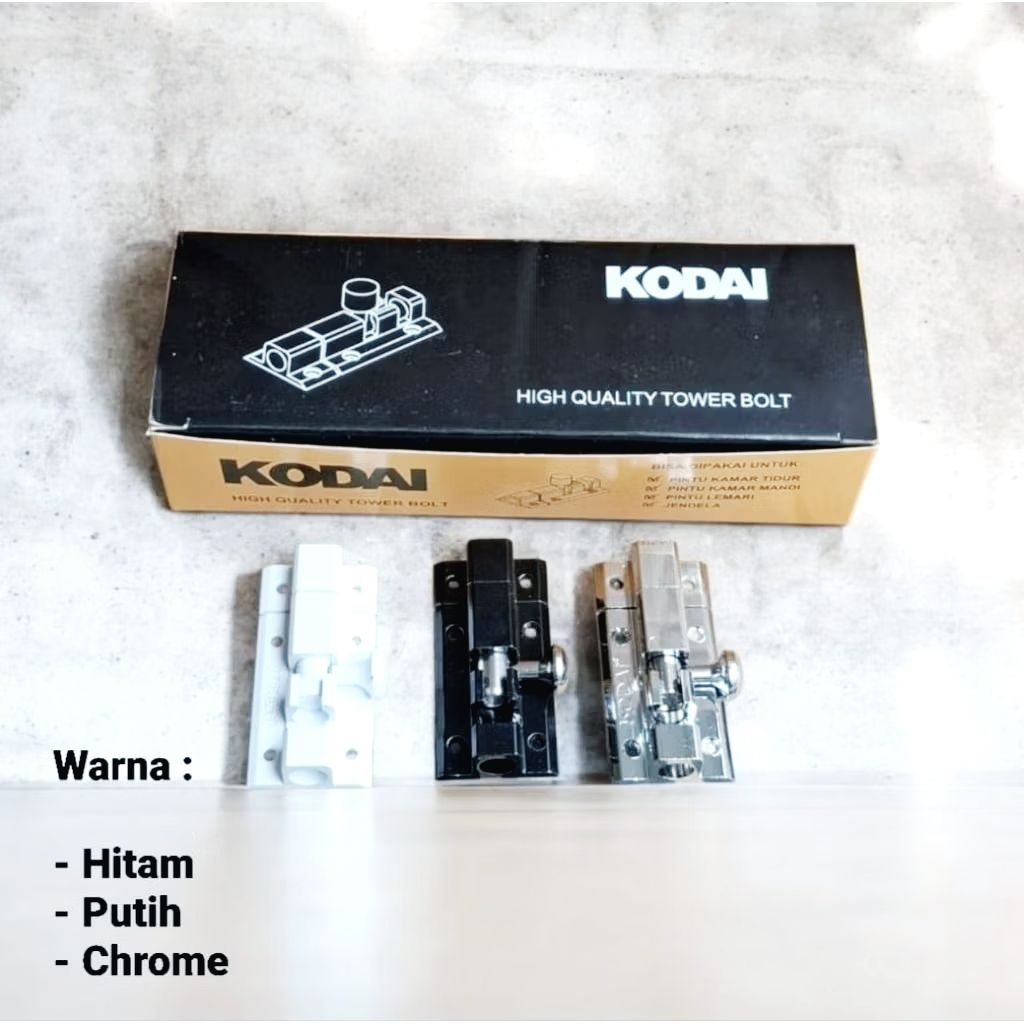 Grendel Slot Alumunium Kodai White - Slot Jendela dan Pintu Alumunium Kodai White