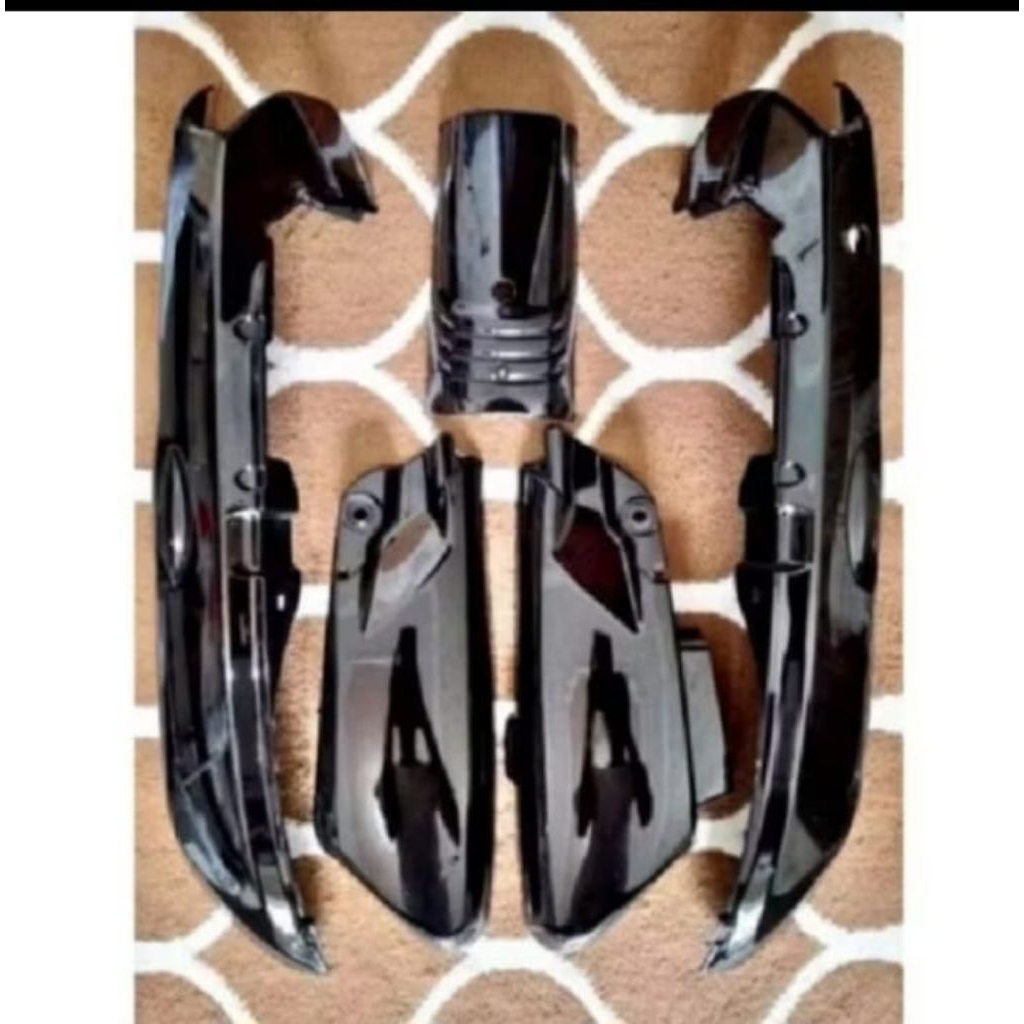 Paket Murah set bodi body box aki plus panel/dasi Astrea grand warna hitam polos bahan tebal PNP