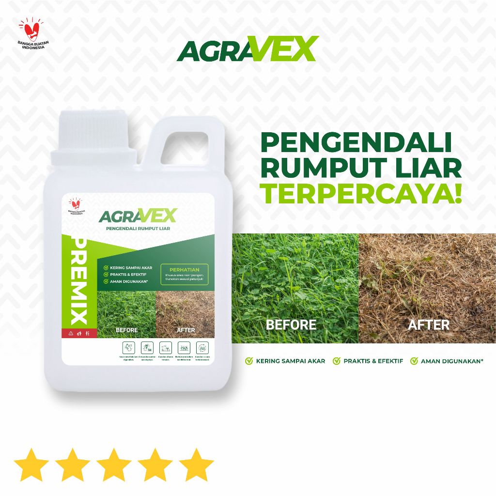 PROMO AGRAVEX 5 LITER Herbisida Ampuh tipe Roundup Pembasmi Rumput Liar sampai ke akar TERPERCAYA