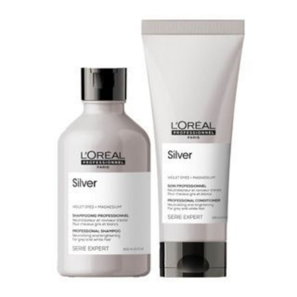 Loreal Silver Shampoo & Conditioner 300ml - Menetralisir Kuning, Lembut, Berkilau