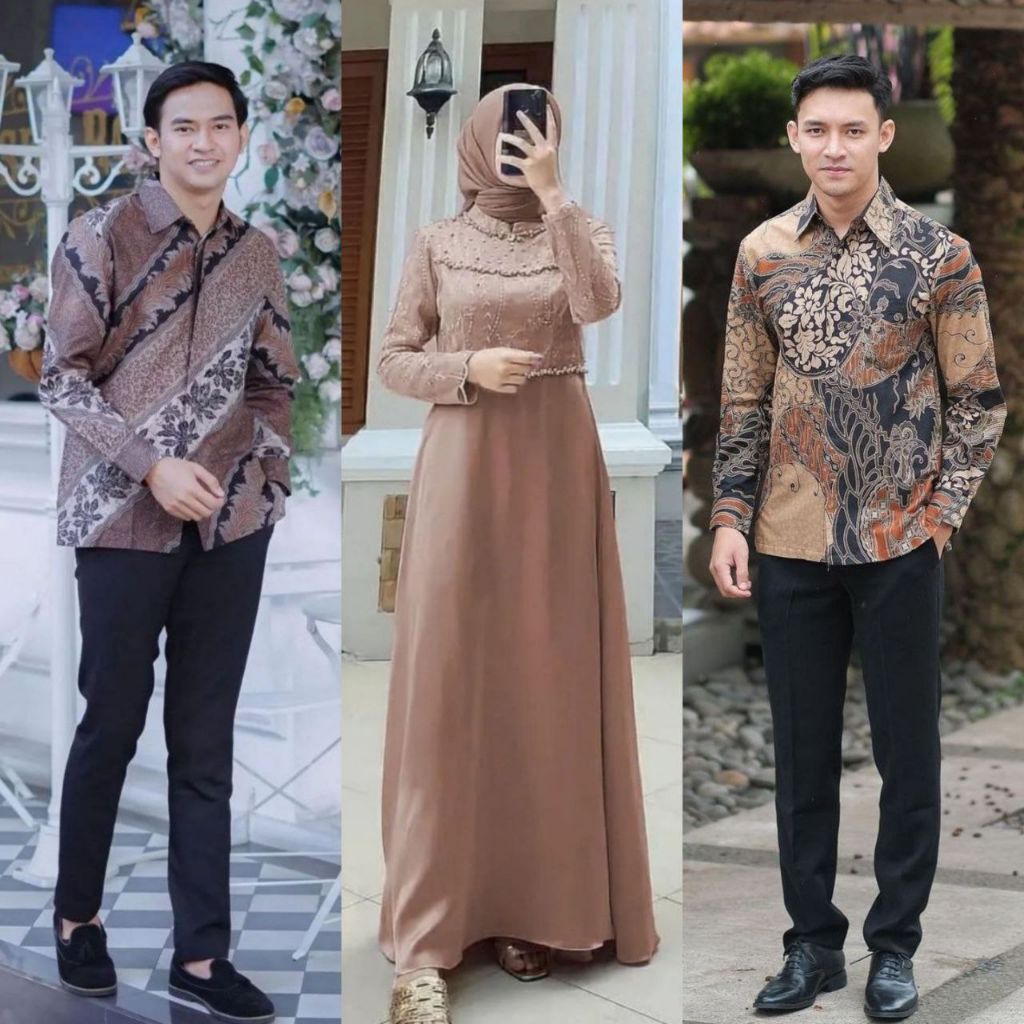 SET MAXMARA DRESS NUDE ORI COUPLE KEMEJA PREMIUM / CUSTOM ANAK & JUMBO / BAJU SERAGAM BATIK PASANGAN