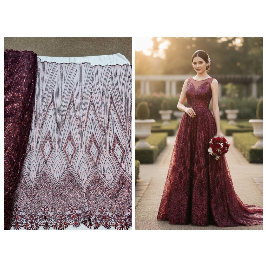 Kain Tile Payet siquin premium/Kain tile Payet siquin kebaya wanita