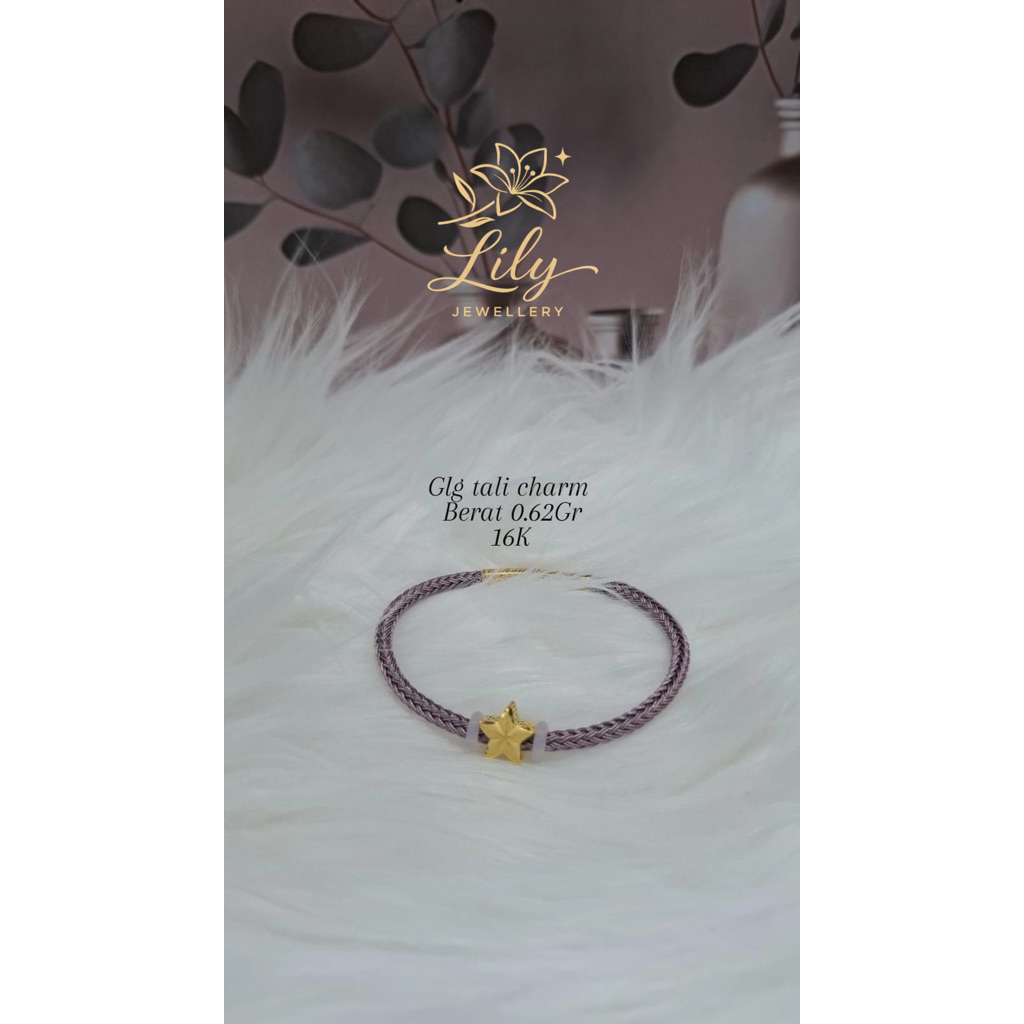 Gelang Tali Charm Emas 16K