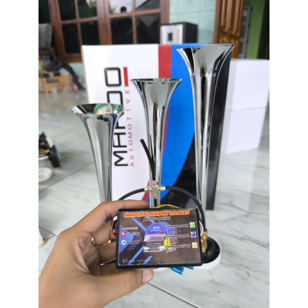 KLAKSON Modul Klakson Telolet 3 Corong Putus Putus ala Marco Italy 12V/24V