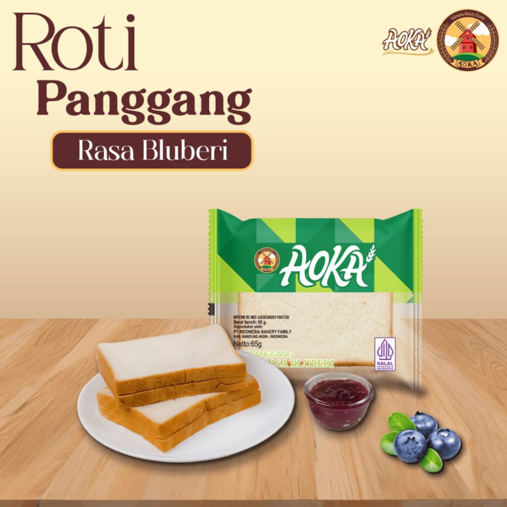 Roti Aoka Panggang Bluberi Grosir Termurah