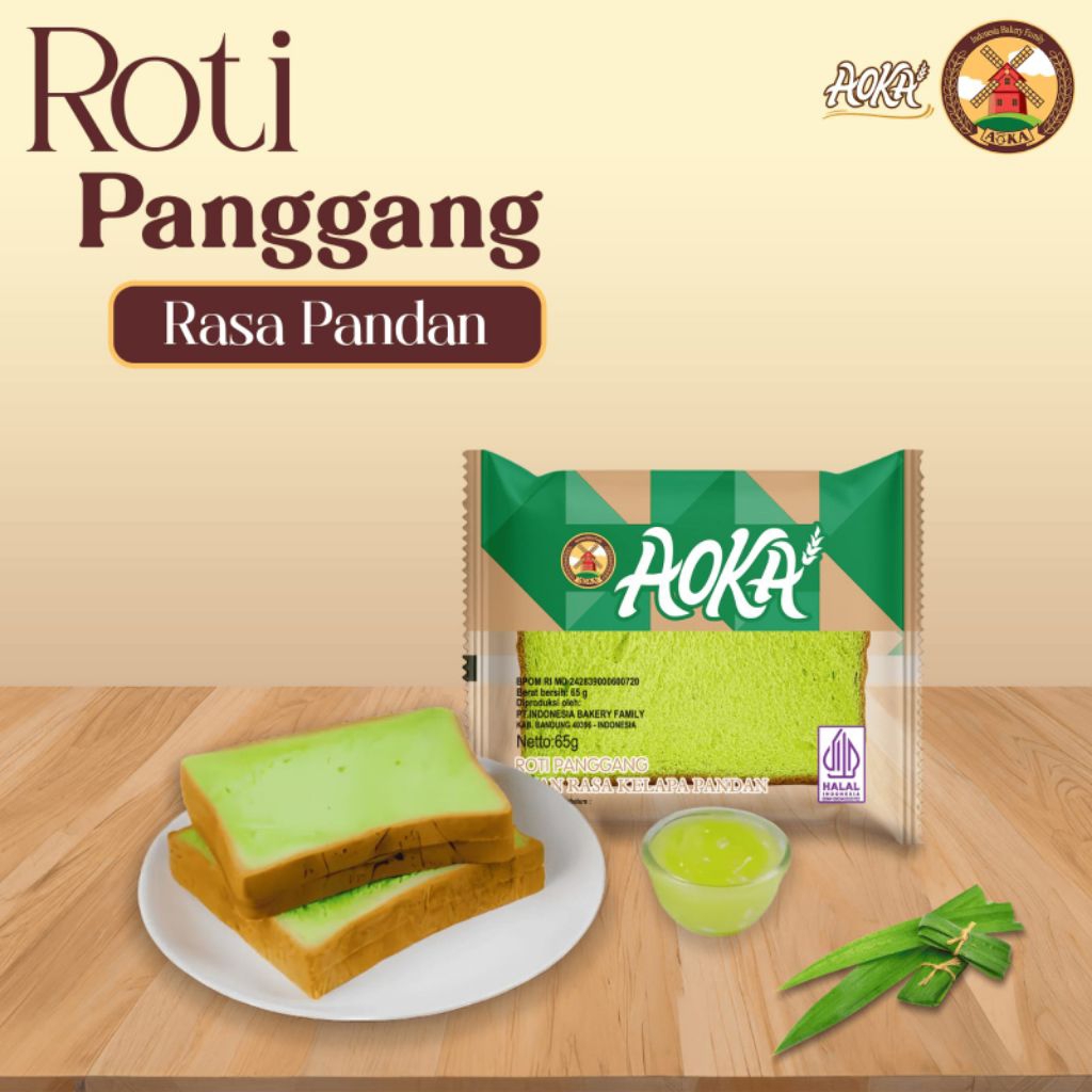 DISTRIBUTOR ROTI AOKA PANGGANG PANDAN GROSIR TERMURAH