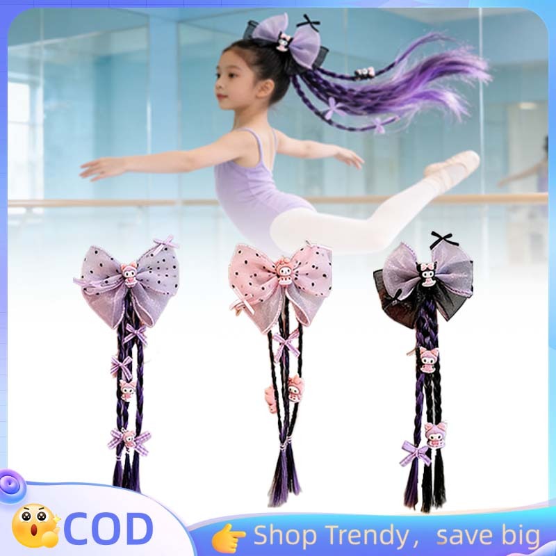 Wig Kuromi Melody Ikat Rambut Palsu Anak Rambut Palsu Anak Kepang Kunciran Rambut Palsu Anak