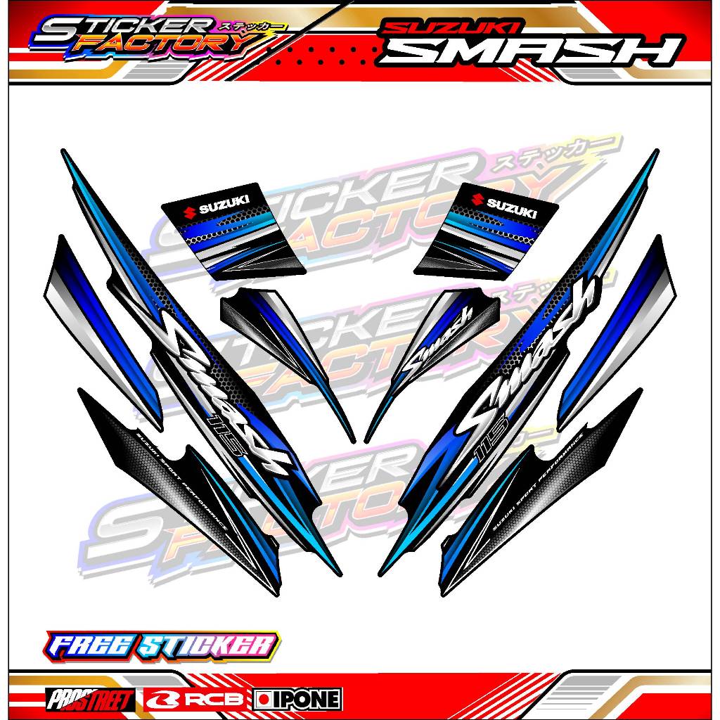 STRIPING VARIASI SUZUKI SMASH 115 / STICKER LIST VARIASI MOTOR SMASH 115