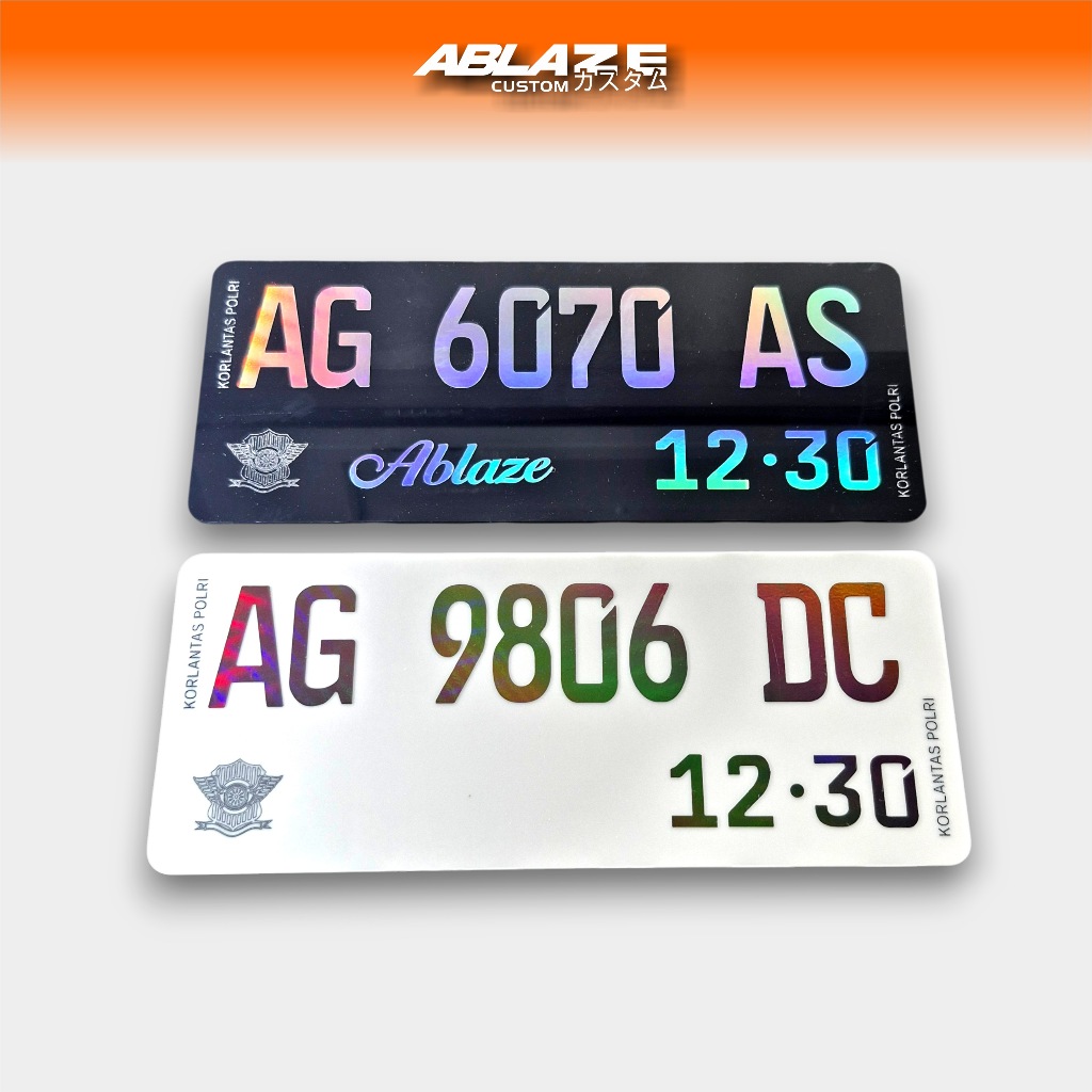 Plat Nomor Motor Hologram Custom Akrilik