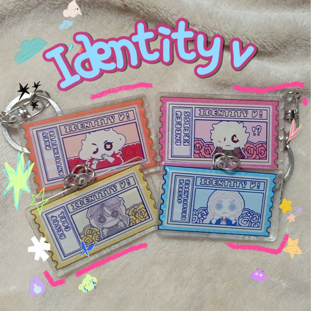 Identity V Acrylic Keychain Ticket Series Fanart by Sirelderich and Lunaticast.