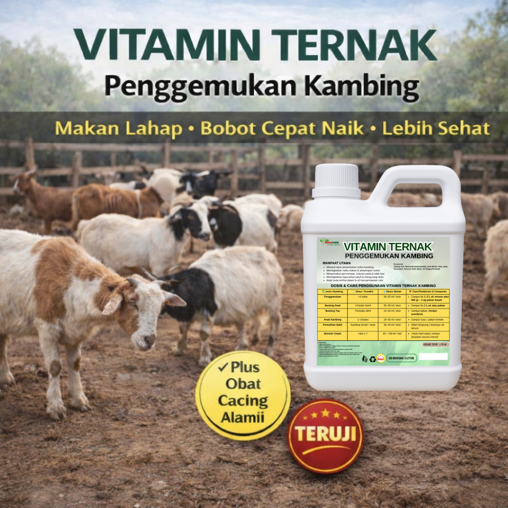 Vitamin Kambing Cepat Gemuk Obat Penggemukan Kambing  Nafsu Makan Tinggi Cepat Besar Sehat