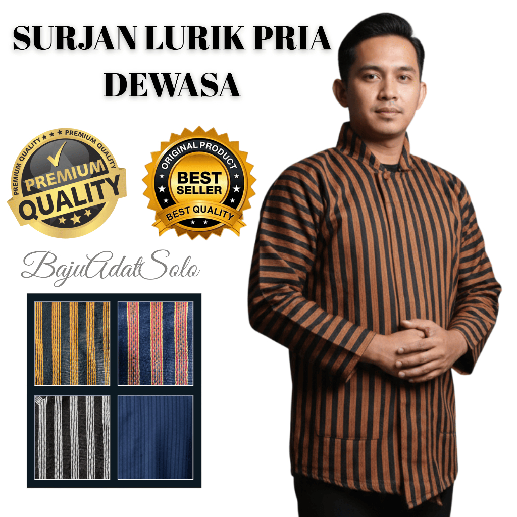 SURJAN LURIK BAJU ADAT PRIA DEWASA | BAJU ADAT LURIK PRIA DEWASA