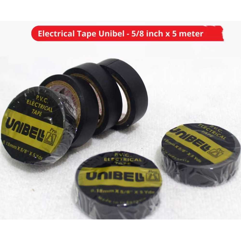 Solasi Isolasi Lakban Pelekat Kabel Listrik PLN Hitam Unibel