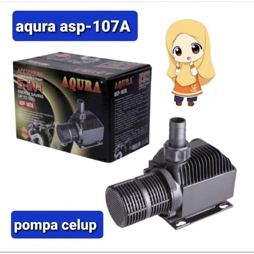 pompa kolam ikan aqura asp-107a mesin celup kolam ikan