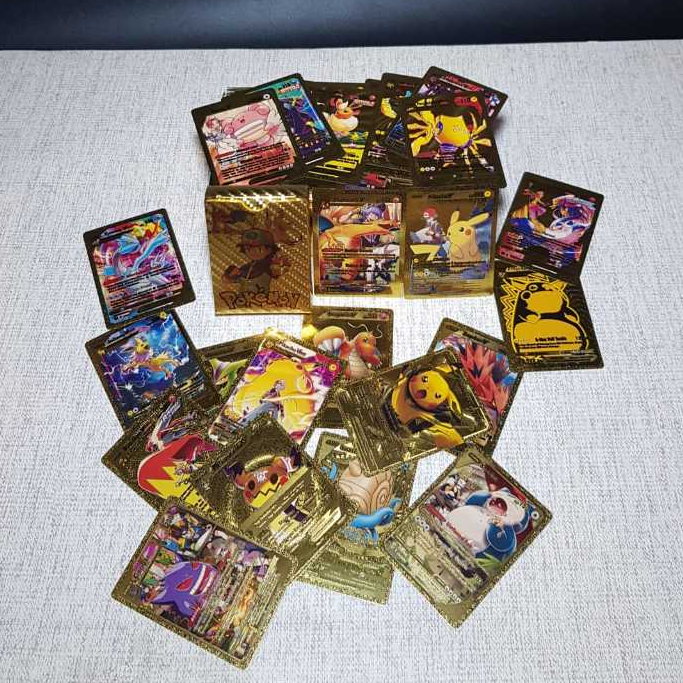 Kartu Pokemon Emas Mengkilap - Kartu Pokemon Isi 55 Pcs