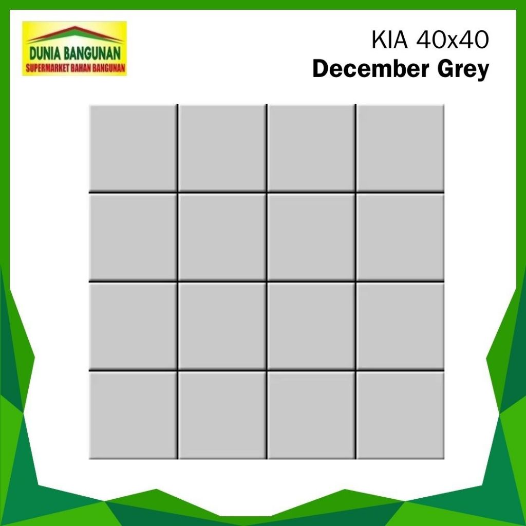 Keramik Lantai Kasar 40x40 KIA December Grey Keramik Lantai Kamar Mandi/ Keramik Dapur/ Keramik Tera