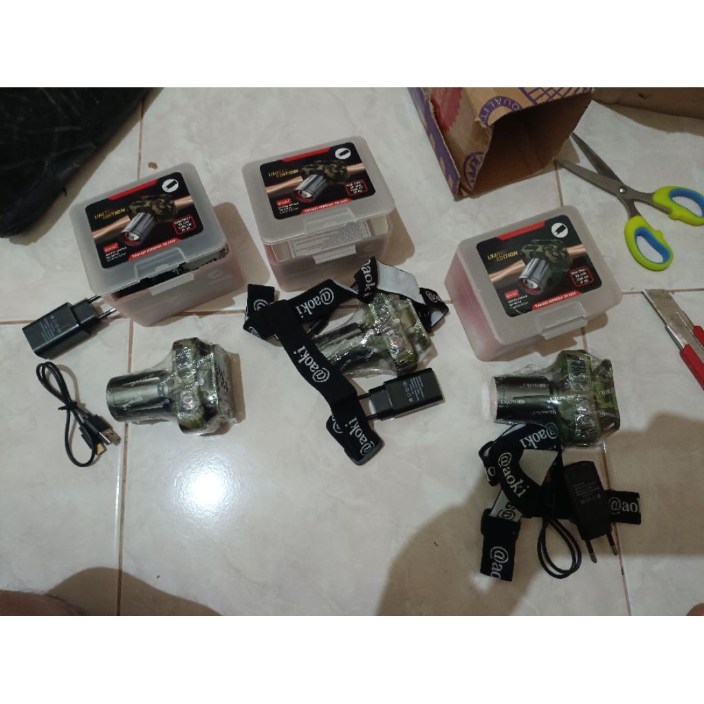 Aoki Senter Kepala ZOOM 60W Ak-3671A Loreng Army Original Aoki Sangat Terang