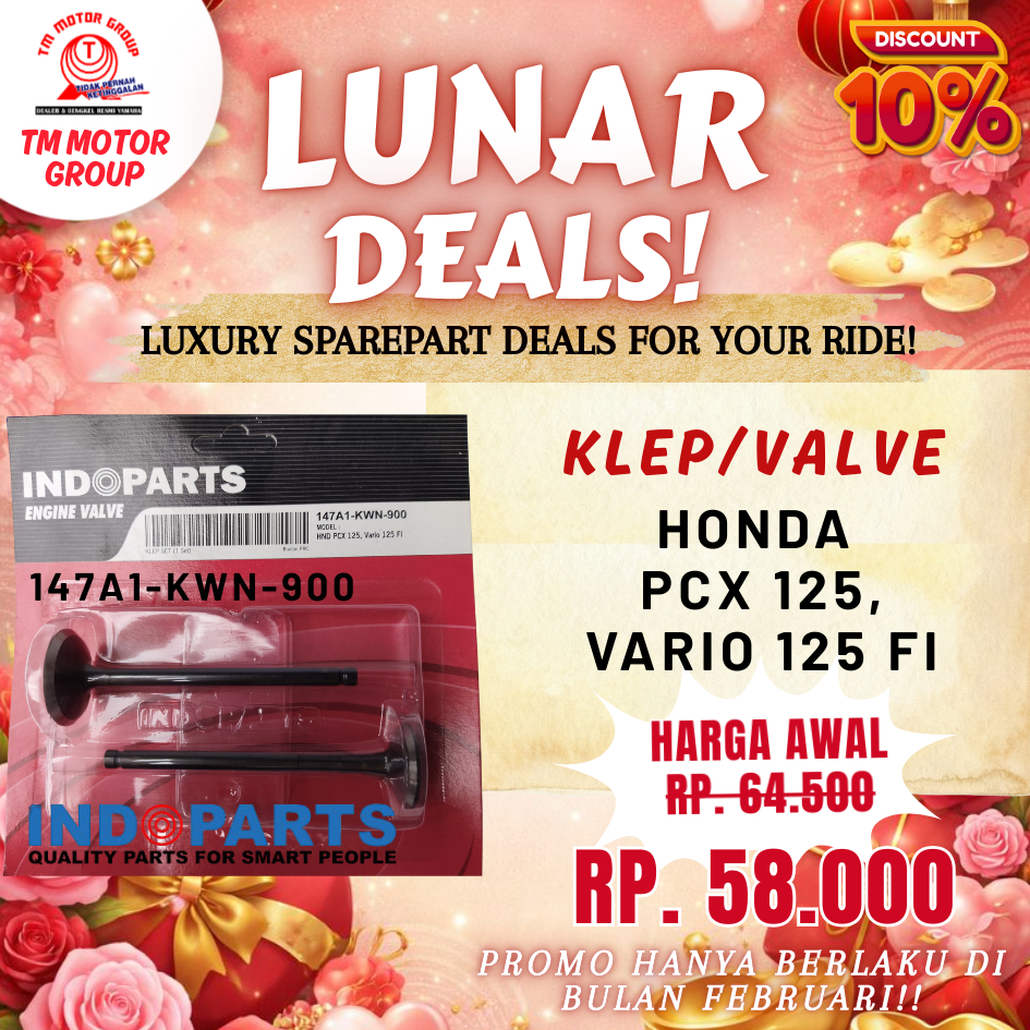 KLEP/VALVE HONDA PCX 125, VARIO 125 FI ORIGINAL INDO.PARTS