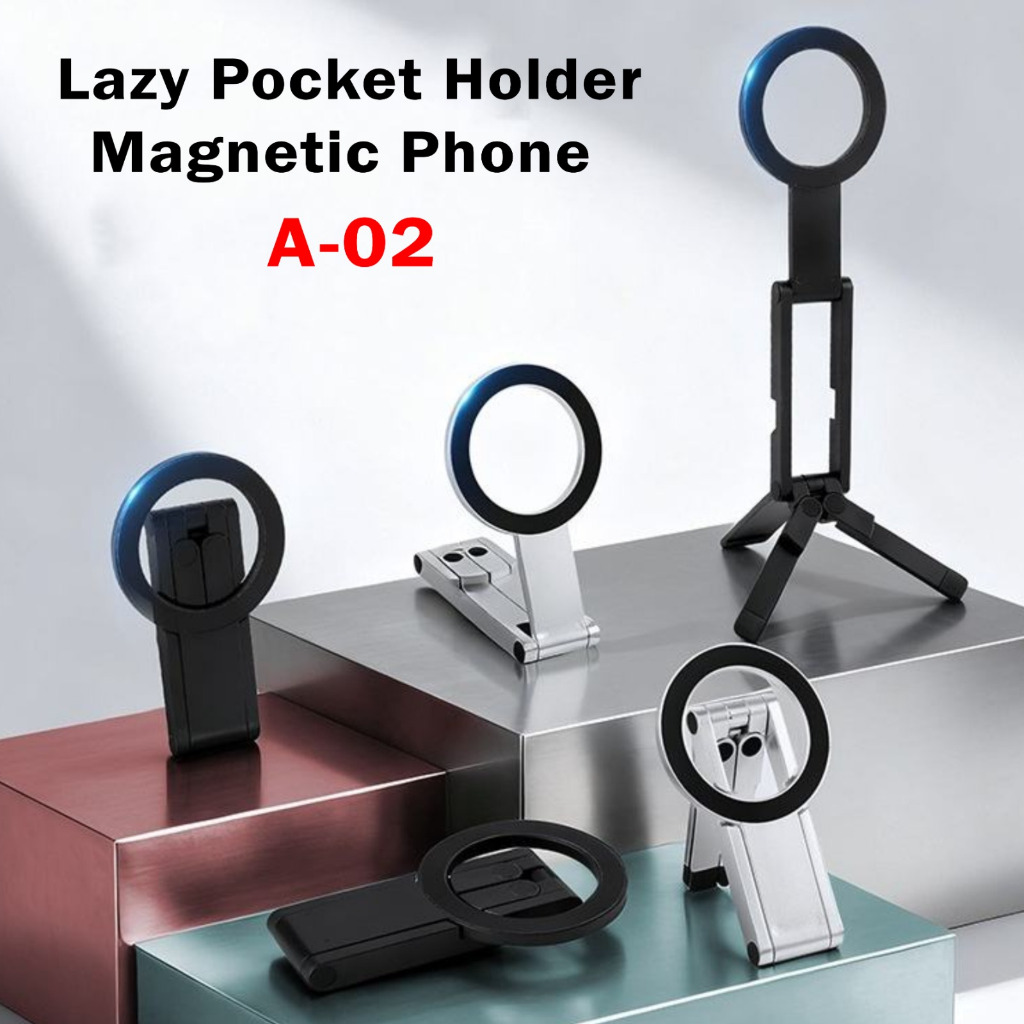 Stand Holder HP Mini Magnetic / Foldable Magnetic Phone Holder Lazy Pocket Ultra Slim A-02