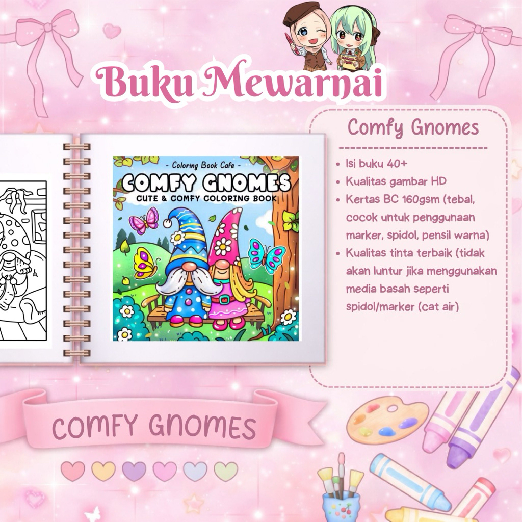 Buku Mewarnai Comfy Gnomes