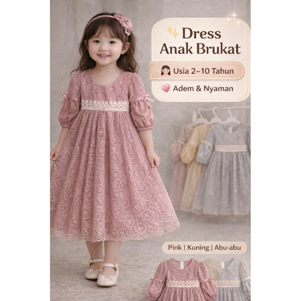 Gaun pesta anak perempuan Premium Dress pesta anak perempuan Premium Dress anak perempuan