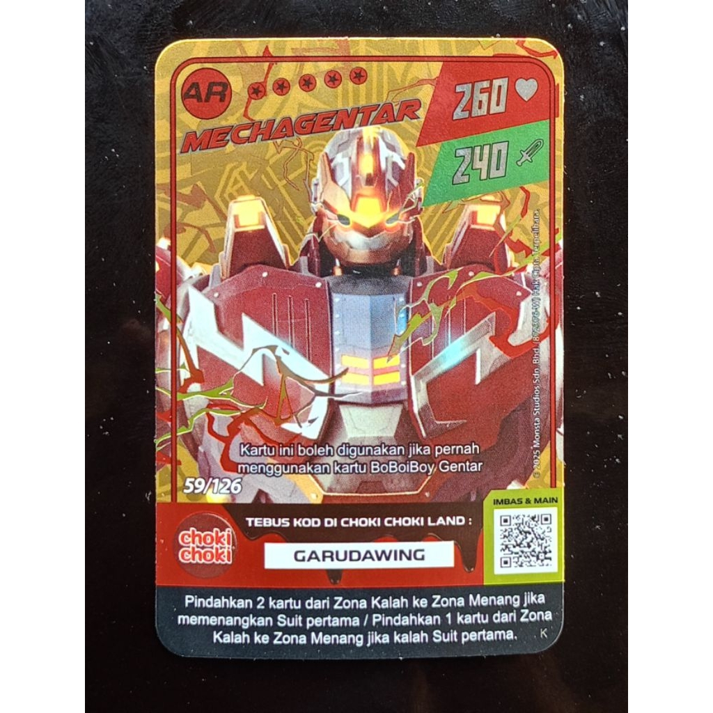 Kartu AR MechaGentar Choki-choki Monsta Galaxy card