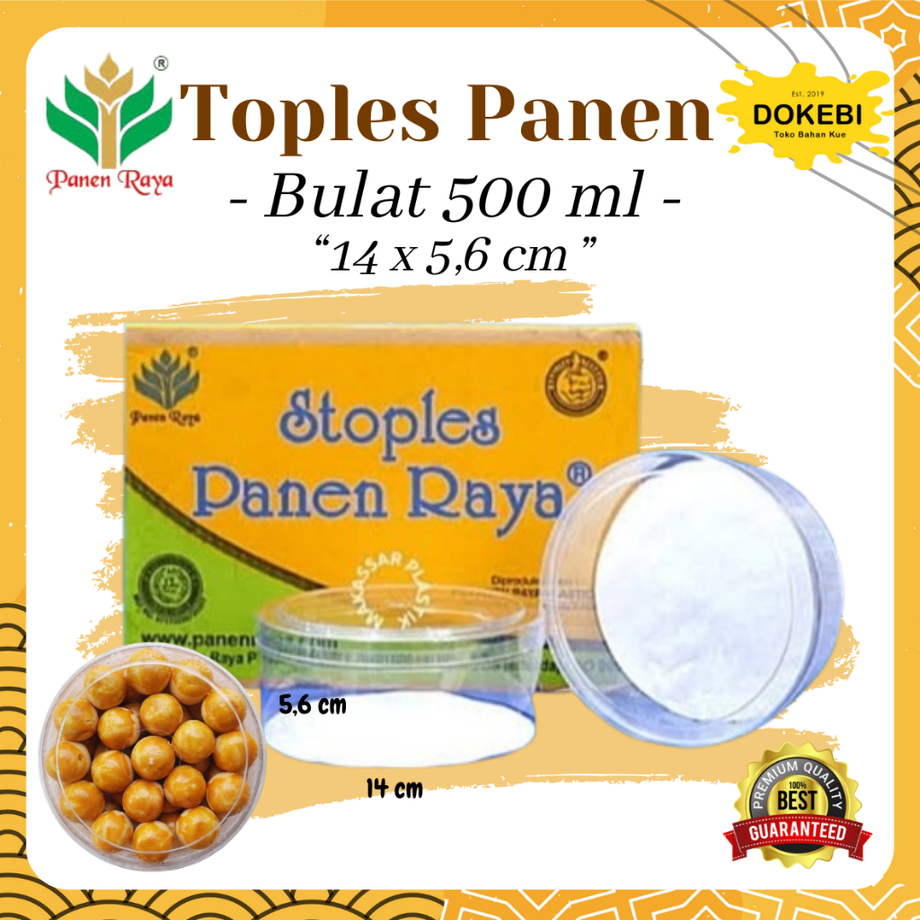 Toples Bulat Kue Kering 500 gram isi 12pcs Panen raya / SPR 505 D MURAH / Toples Panen raya 505/ top