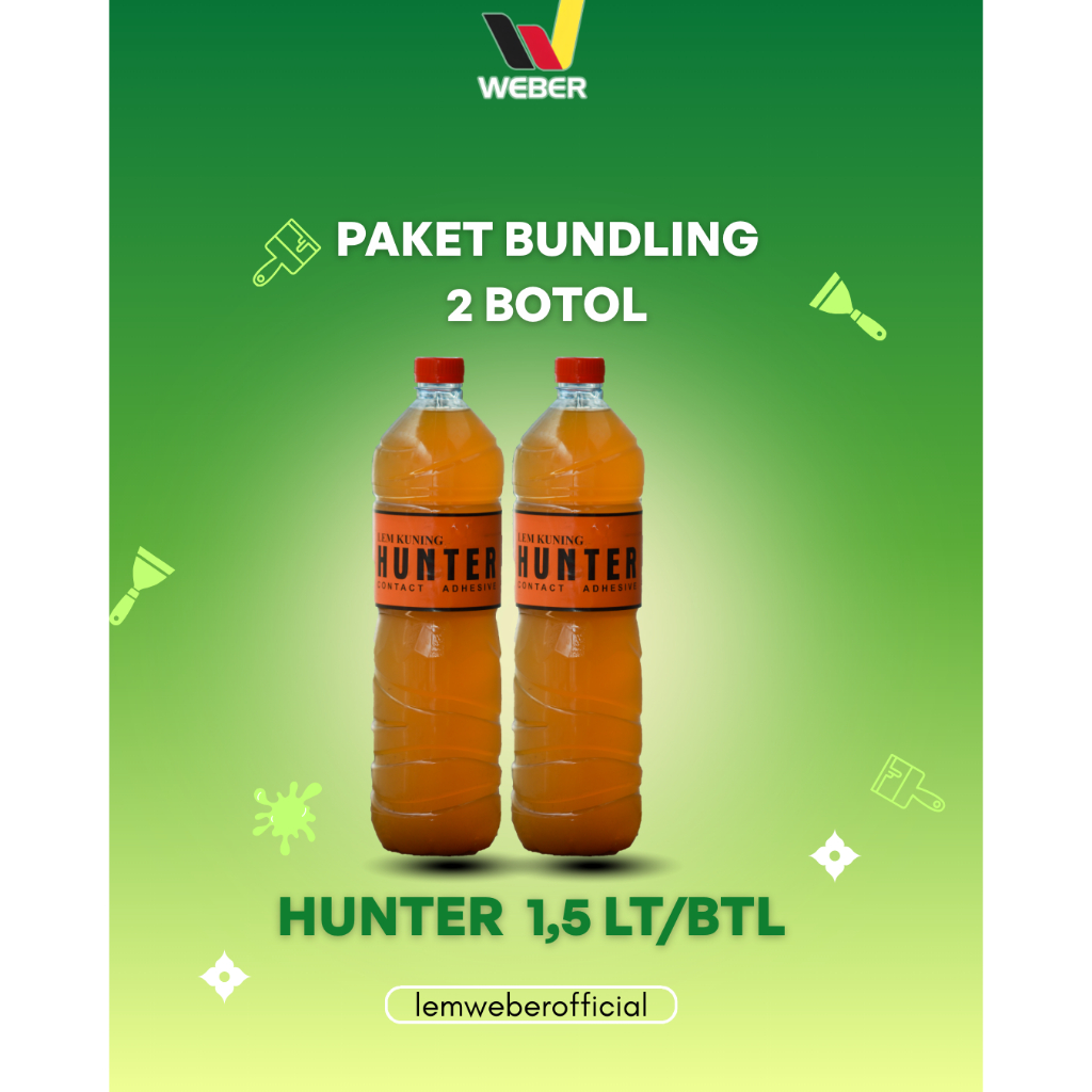 PAKET HEMAT 2 BOTOL LEM KUNING 1,5 LT ,lem kuning murah,lem kuning weber,lem kuning hunter, Lem kuni