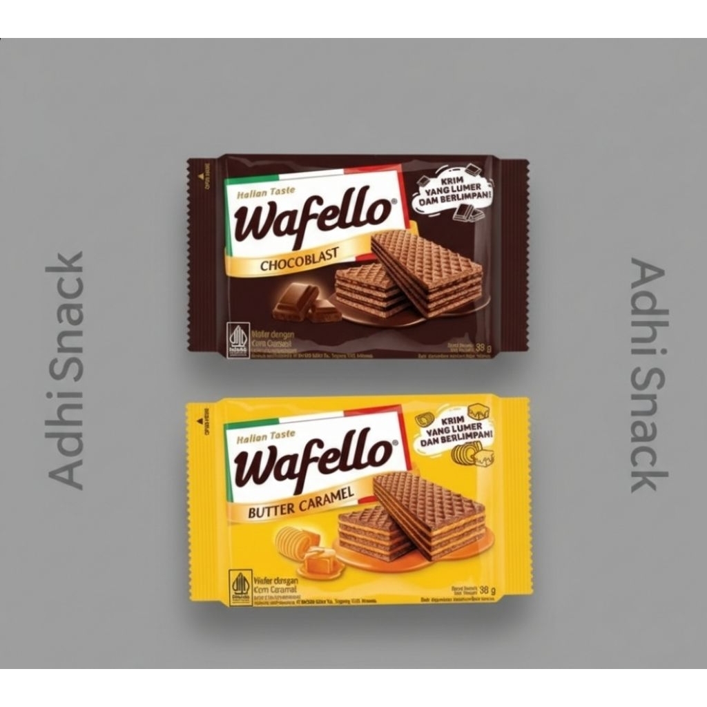 WAFER WAFELLO 38 GR | WAFELLO COKELAT | WAFELLO CARAMEL | WAFELLO DURIAN | 2000an