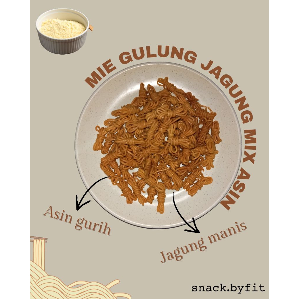 Mie Gulung kering JAGUNG mix ASIN kiloan produksi snack.byfit
