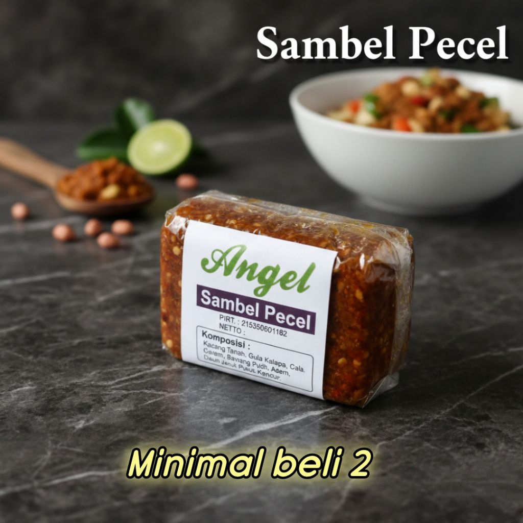 Bumbu Pecel Asli Malang  ANGEL Instan Khas Jawa Timur Tradisional - Pedas Sedang Pas.