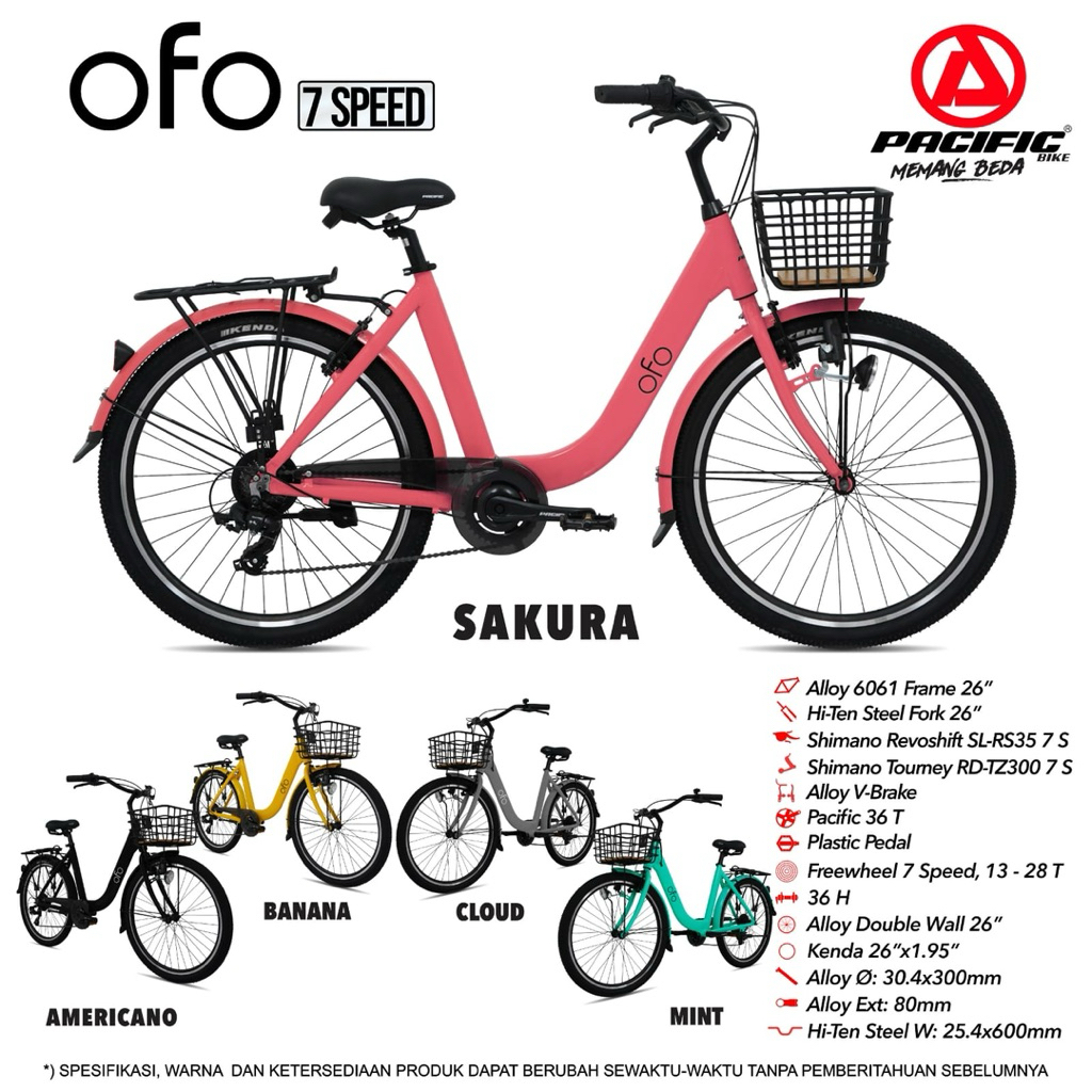 Sepeda Mini CTB 26 Pacific Ofo Frame Alloy Ravella Xt