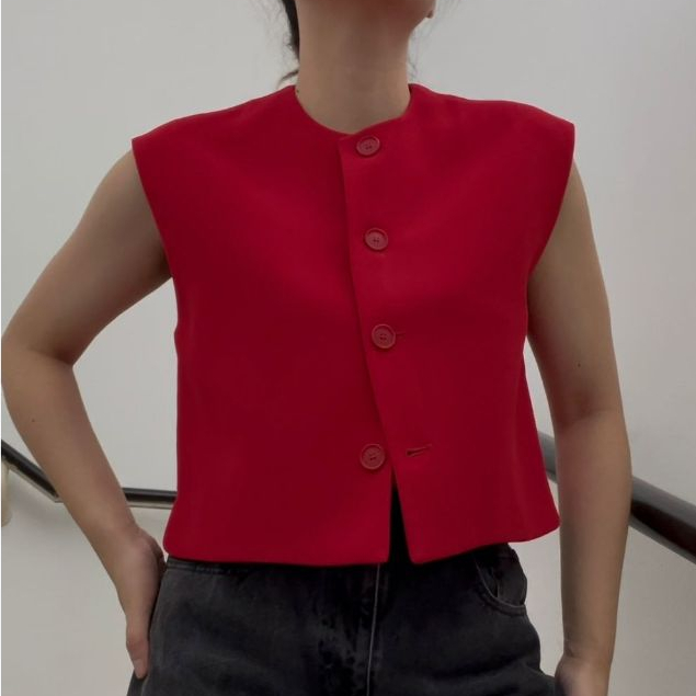 Preloved Zara Atasan Wanita Rompi Zara - ZARA Buttoned Waistcoat Vest