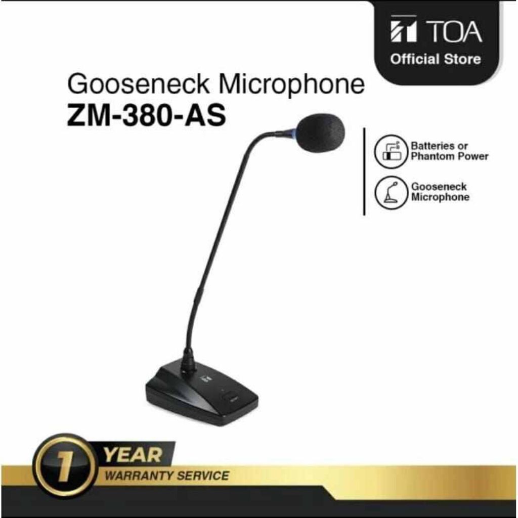 TOA ZM-380-AS Gooseneck Microphone/Mic Meja Toa
