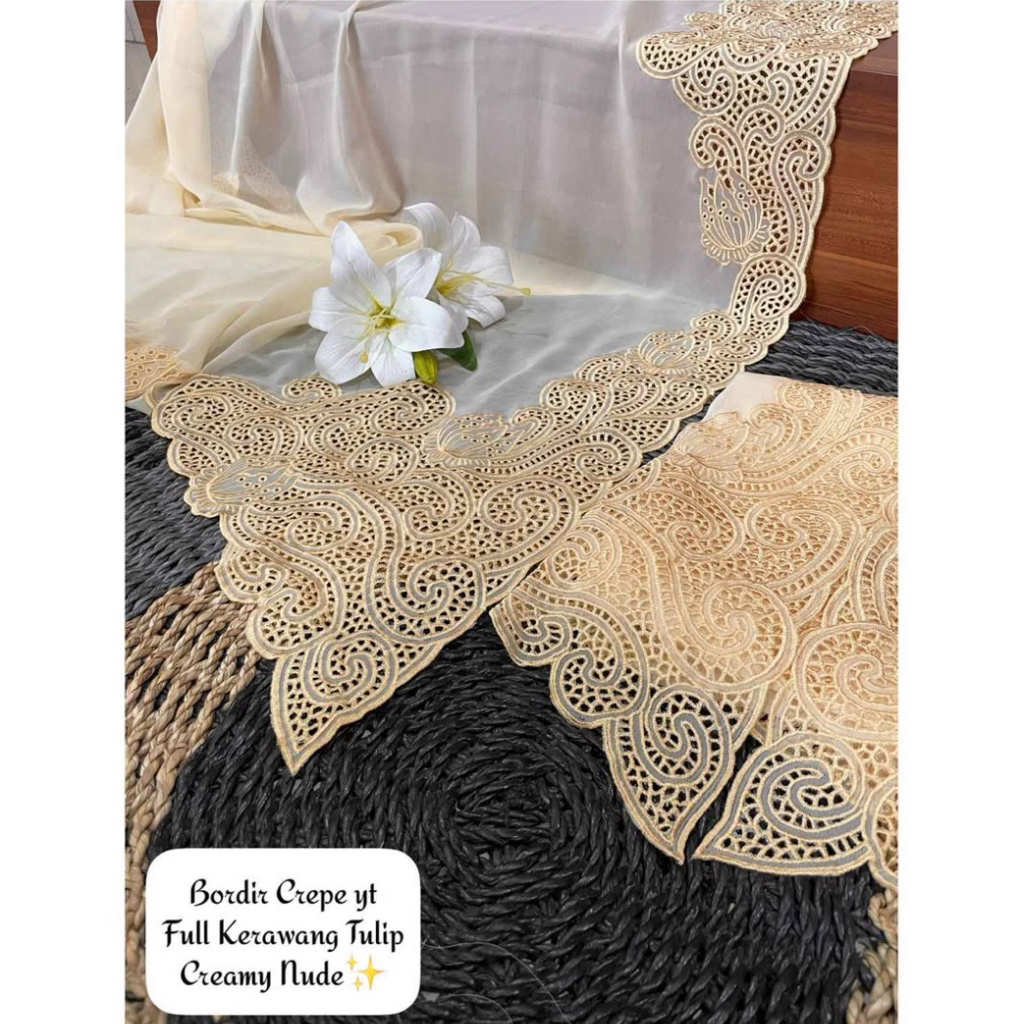 LOTUS- kain kebaya bali bahan kebaya kerawang bordir