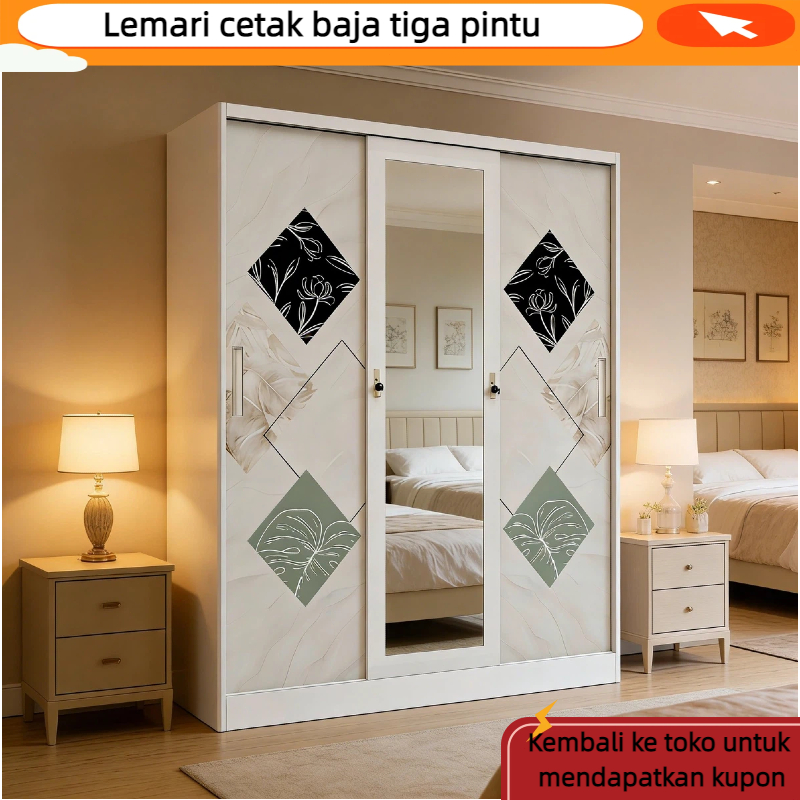 LEMARI BAJA 3 PINTU ANTI RAYAP & BAU - AMAN UNTUK BAYI/ANAK - Free Formalin, Kuat & Awet