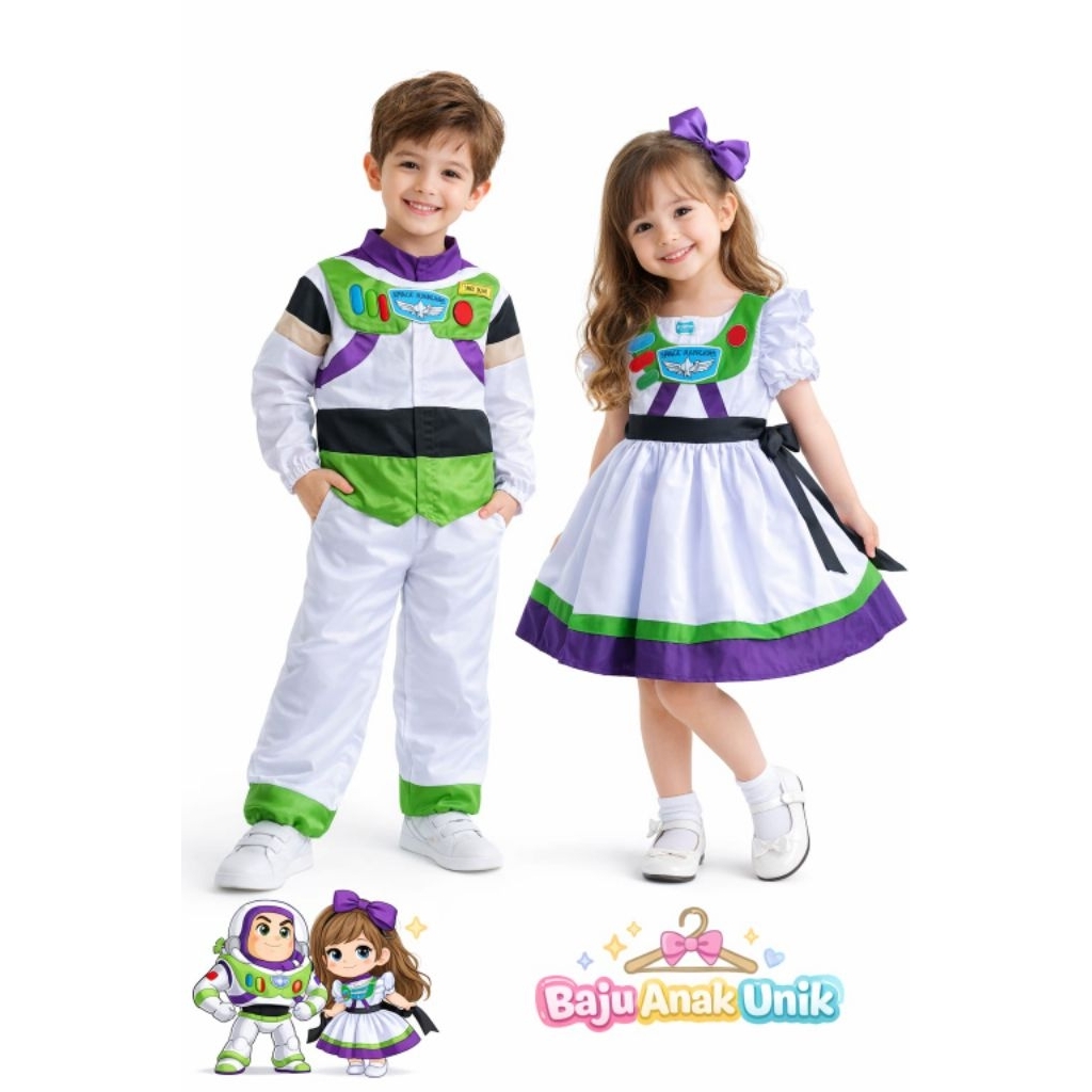 BAJUANAKUNIK / KOSTUM BUZZ LIGHTYEAR / DRESS BUZZ LIGHTYEAR / KOSTUM ASTRONOT / KOSTUM KARNAVAL / KO