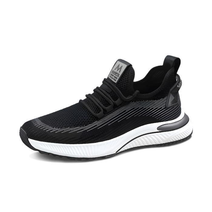 Eiger - Sepatu Sneakers Pria Casual Sepatu Jogging Hitam Sepatu Fashion Cowok Kekinian Antiselip