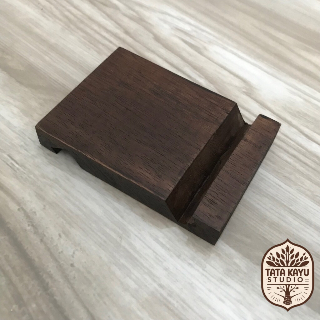 TKS Stand Handphone Kayu Dudukan HP Kayu Tatakan Ponsel Kayu Holder HP Kayu Solid