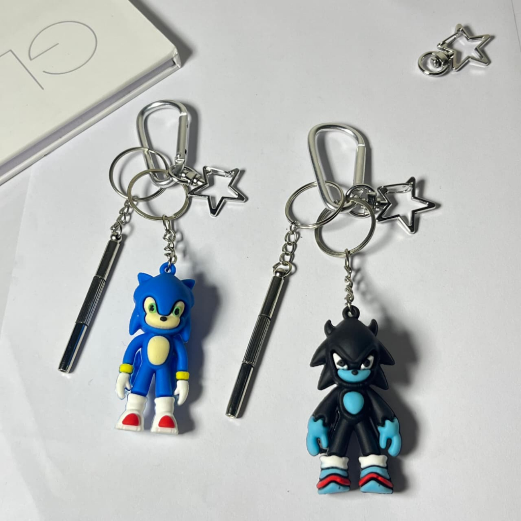 Keychain Y2K Keychain Carbiner Karakter Sonic Bintang Besi Obeng Kecil|Gantungan Kunci Sonic Series 