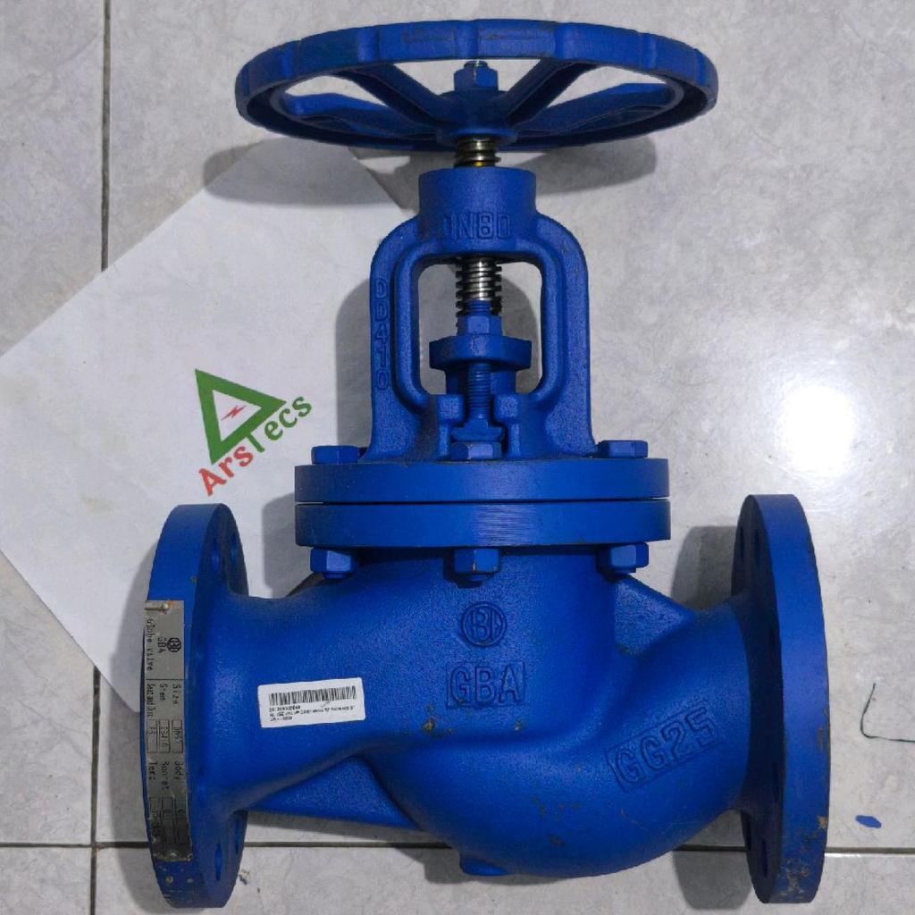 GGlobe Valve GBA 0823 Steam Cast Iron DN80 RF PN16 HW 3 Inci Flange 200°C Original