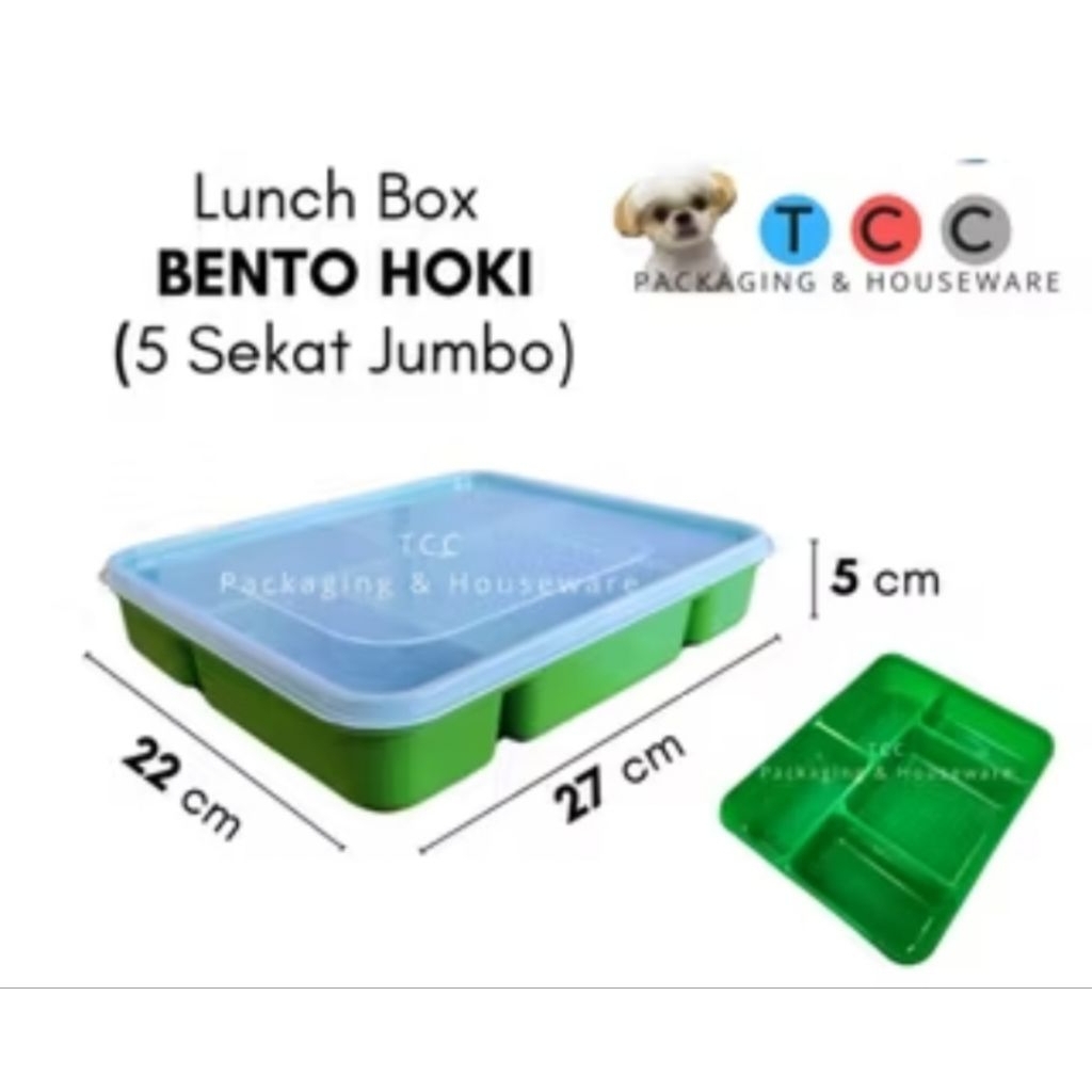 lunch box hoki bento (5 sekat ) gratis ongkir