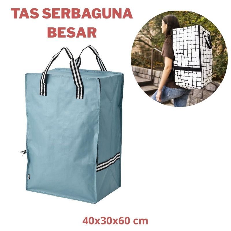 Tas Kantong belanja Laundry Bag Dengan  Resleting Ransel Besar Jumbo