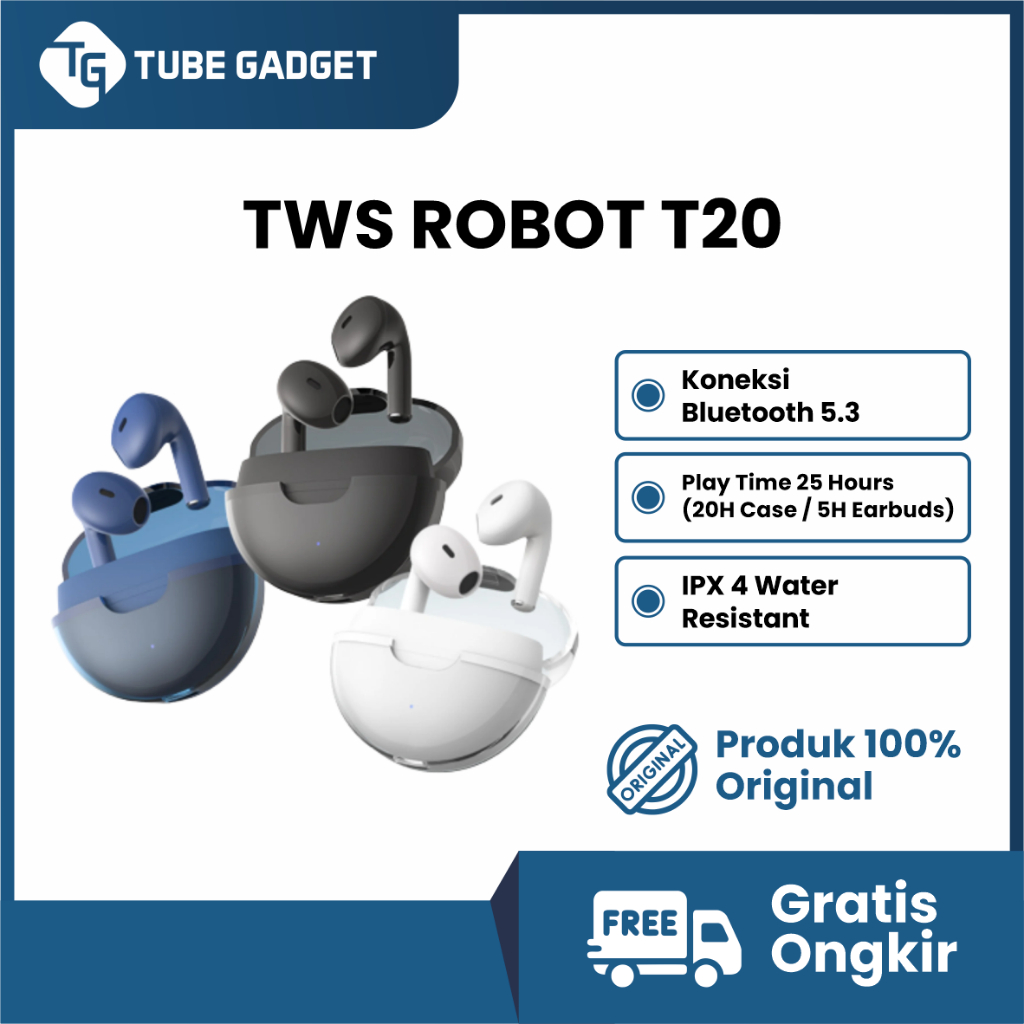 Robot TWS Wireless Earphone Flybuds T20 Original Bluetooth 5.3