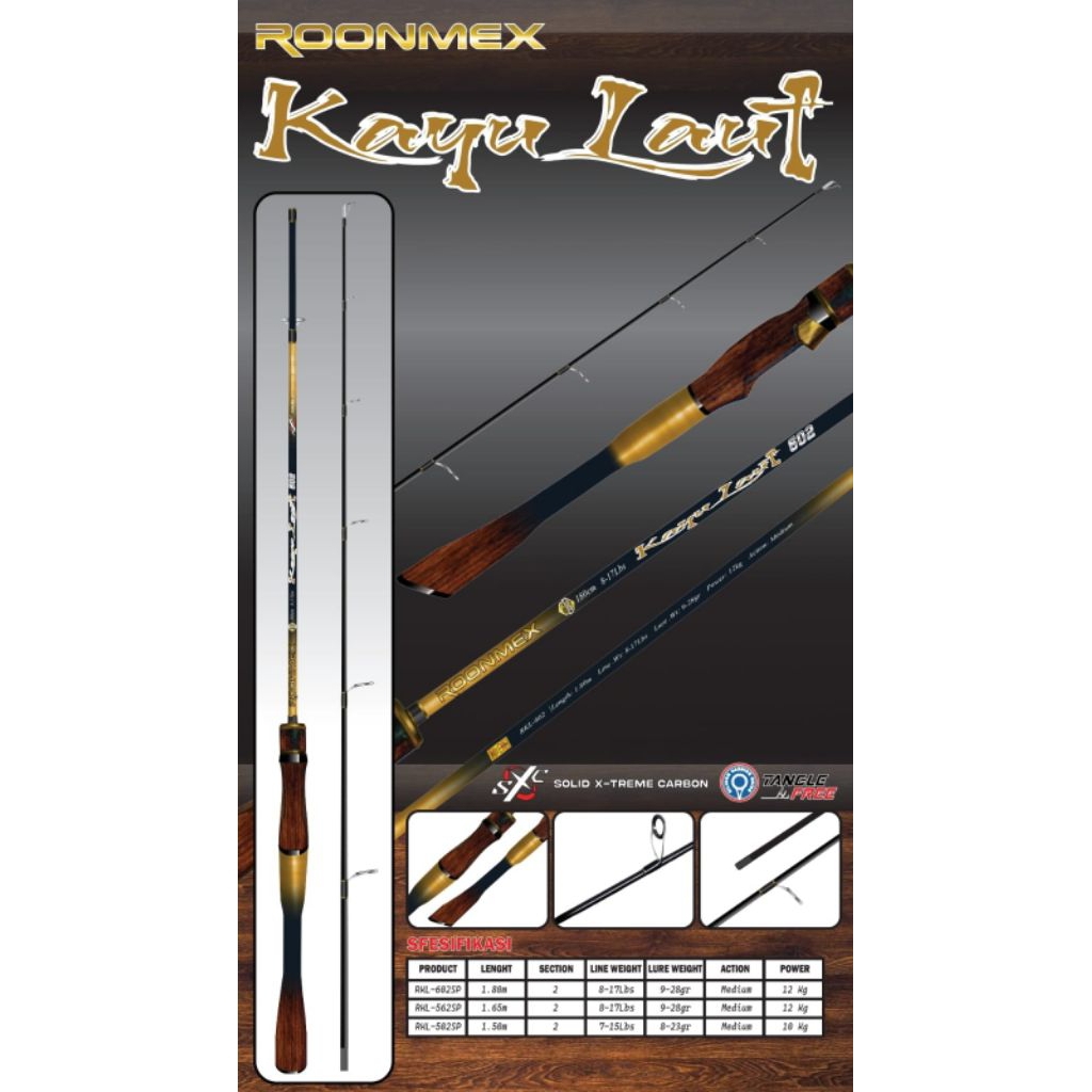 Joran ROONMEX Kayu Laut Carbon Solid