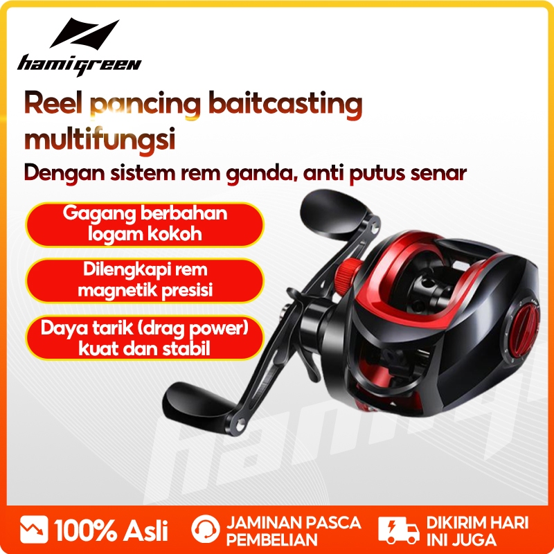 Hamigreen Baitcasting Reel reel bc reel pancing 18+1BB murah bc casting reel 7.2:1 Gear Ratio max dr