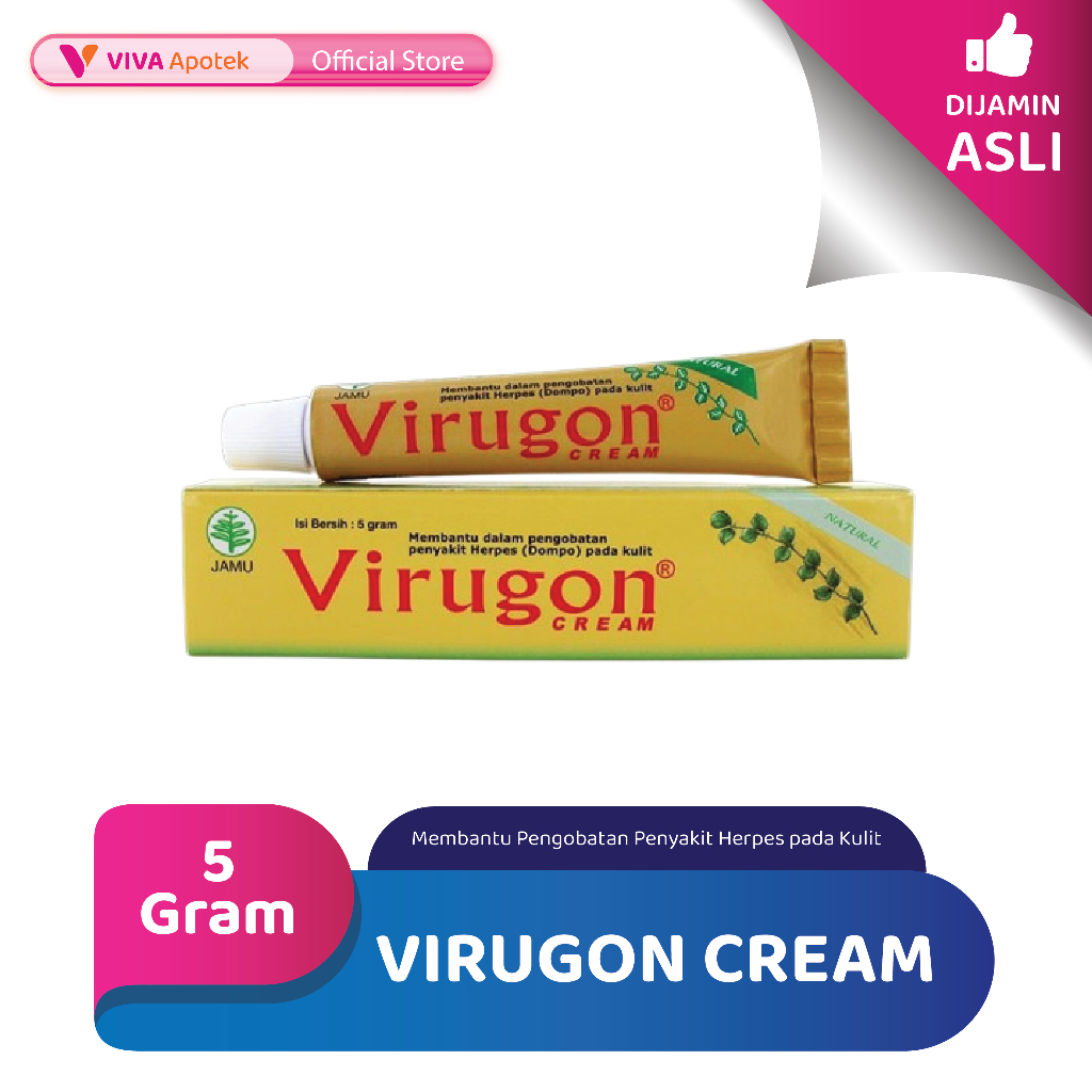 Virugon Cream untuk Membantu Pengobatan Penyakit Herpes pada Kulit (5 Gram)