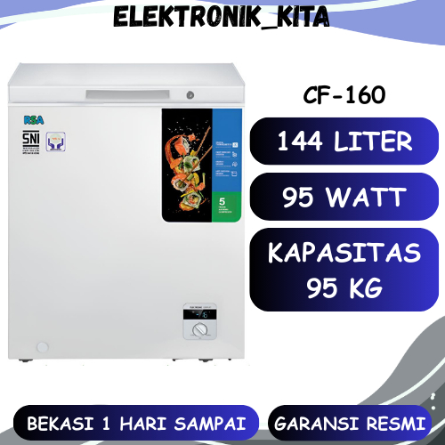 RSA FREEZER BOX 144 LITER CF 160 CF-160 CF160 CHEST FREEZER KAPASITAS 95 KG GARANSI RESMI BEKASI