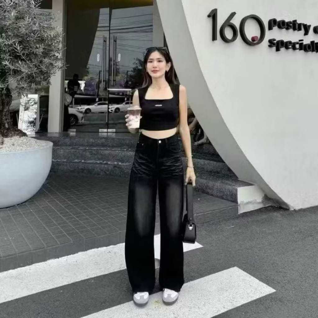 Celana Jeans Wanita Baggy Jeans//Celana Highwaist Loose Jeans Oversize Kekinian